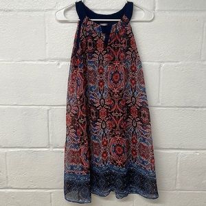 Red and Blue Bohemian Dress